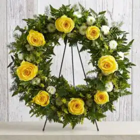 Sunny Serenity Fresh Funeral Wreath