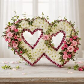 Eternal Devotion: Luxury Fresh Floral Double Heart Tribute