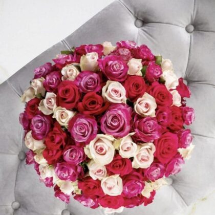 Red & White Roses Bouquet Flowers Next Day Delivery