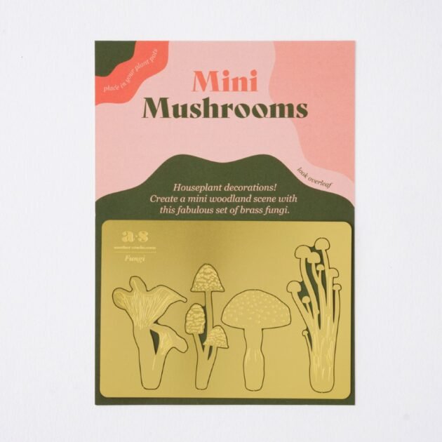 Brass Mushroom Ornaments for Indoor Plants Pots