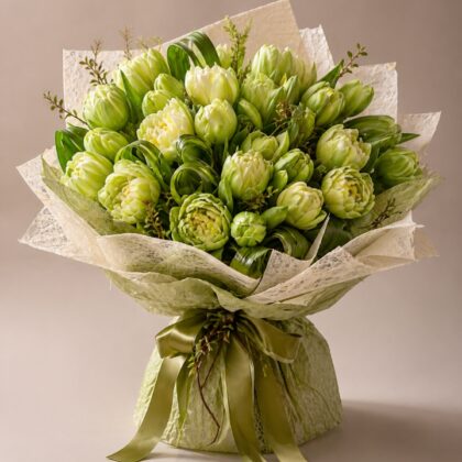 Green Tulips Bouquet