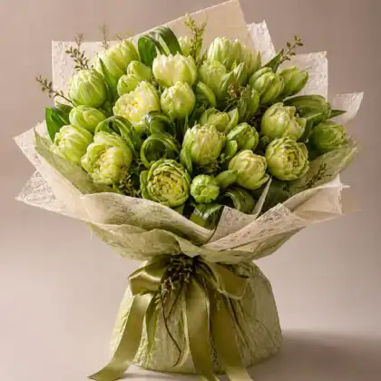 Green Tulips Bouquet