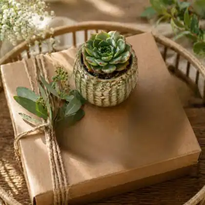 Succulent and Candle