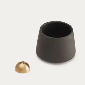 Black Mini Incense Pot - Black Matt Stoneware