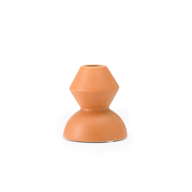 Terracotta Geometric Vase for Dried Flowers