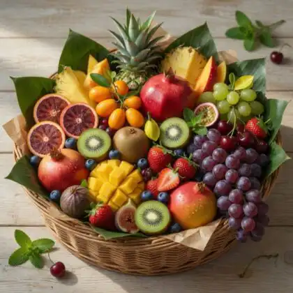 a exotic fruit basket