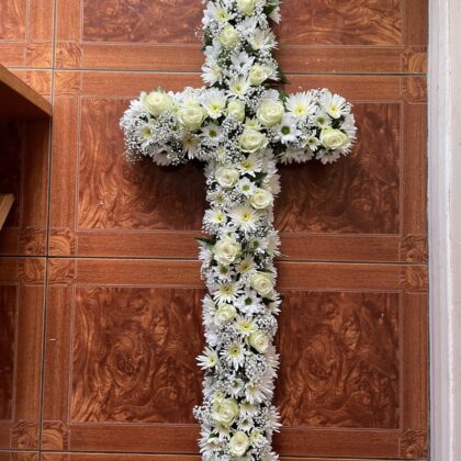 7ft Funeral Cross Arrangement