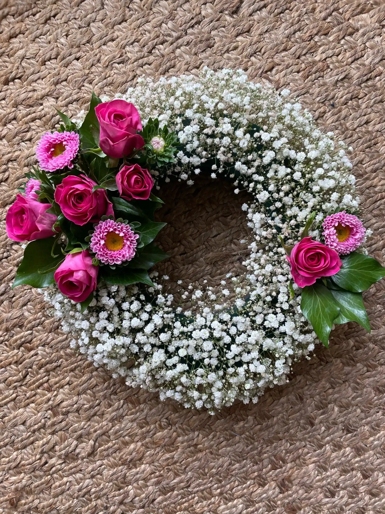Floral wreaths for Funeral 1 Gypsophila wreath for sale