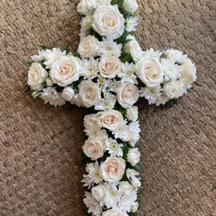 Funeral cross flowers near me