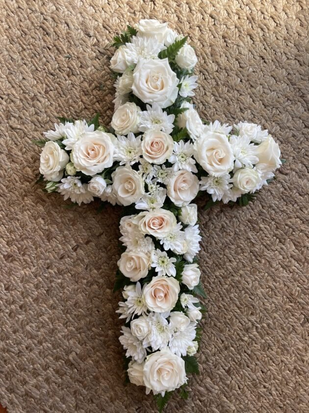 Funeral cross flowers near me