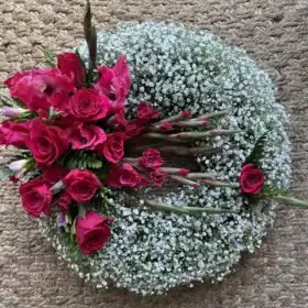 Luxury Hot Pink Rose Wreath