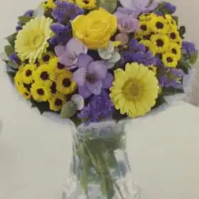 Yellow and Purple Flower Bouquet