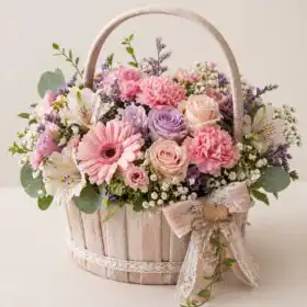 New Baby Boy Flowers and Gifts Basket