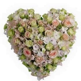 Pastel Funeral Heart Tribute and Wreath | Online Flower Company