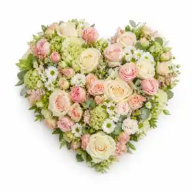Serene Pastel Heart: Handcrafted Luxury Sympathy Tribute