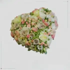 Serene Pastel Heart: Handcrafted Luxury Sympathy Tribute