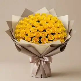 Radiant Gold 100 Stem Luxury Yellow Rose Bouquet