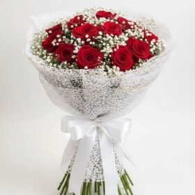 Crimson Elegance 16 Rose Bouquet