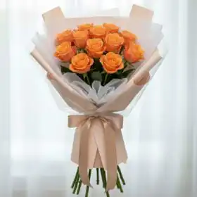 Premium 18 Orange Rose Bouquet