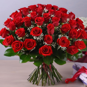 Luxury 50 Red Roses Bouquet