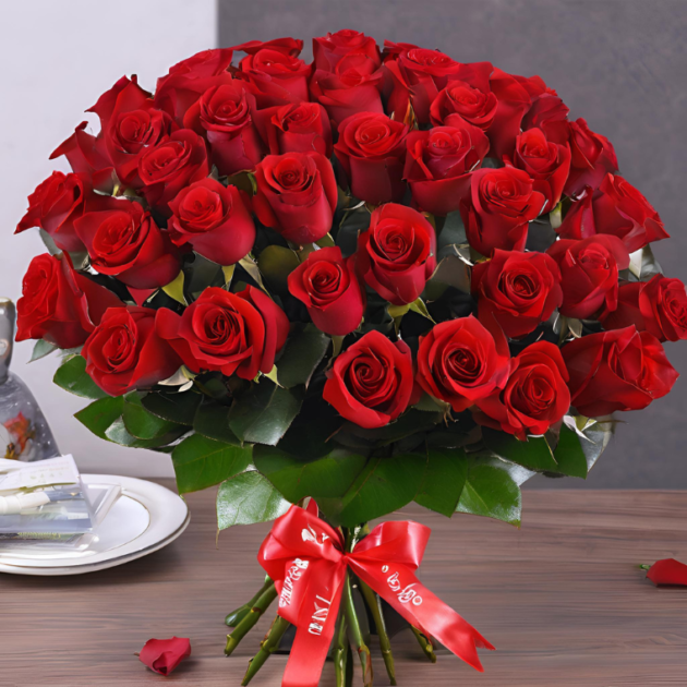 50 Red Rose for Women's day flowers - Image 4