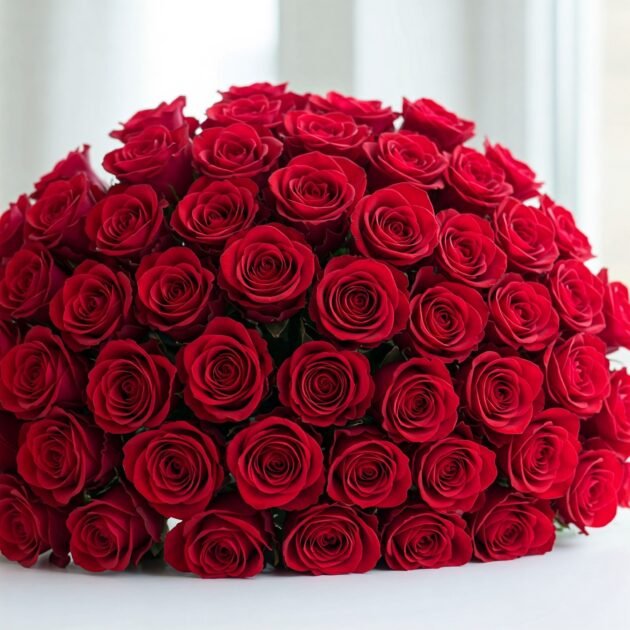 100 Red Rose Flowers for International Women's Day - Next Day UK Delivery