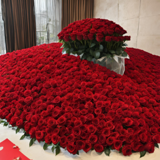 1000 Fresh Red Rose for Valentine’s Day - Beautifully Arranged for a Memorable Gift