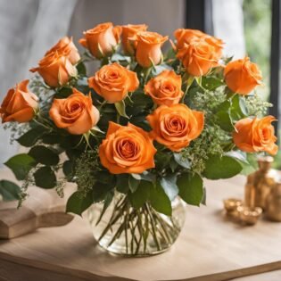 Celebrate Women's Day with 18 Vibrant Orange Roses