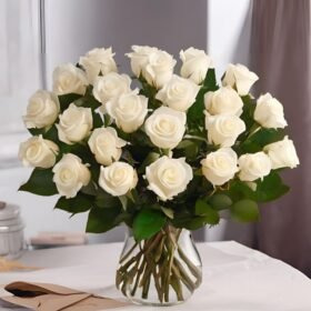 18 White Rose Bouquet