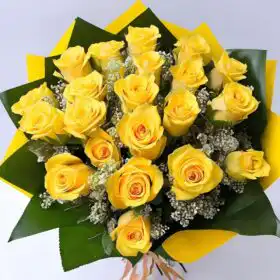 Yellow Rose & Gypsophila Bouquet