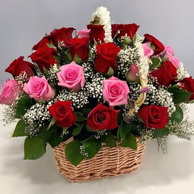 Our Red and Pink Flowers for Women's Day in Basket is the perfect gift to celebrate the women in your life. This stunning arrangement features vibrant red roses and soft pink lilies, all beautifully presented in a charming basket. The combination of red and pink flowers symbolizes love, admiration, and gratitude, making it ideal for Women’s Day celebrations. Whether you're gifting it to your mother, partner, or friend, this bouquet is a meaningful way to show appreciation. With next-day delivery across the UK, you can trust that your flowers will arrive fresh and on time. Enjoy extra benefits like real-time order tracking and secure payment options for a smooth shopping experience.
