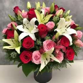 Luxurious Roses and Lily Bouquet