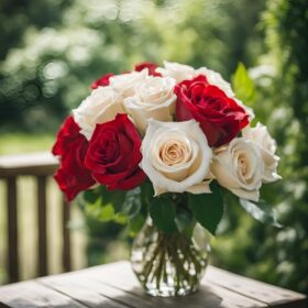 The Classic Harmony Bouquet: Red & White Roses