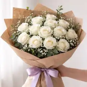 Classic White Rose Bouquet