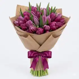 Purple lilac tulip bouquet