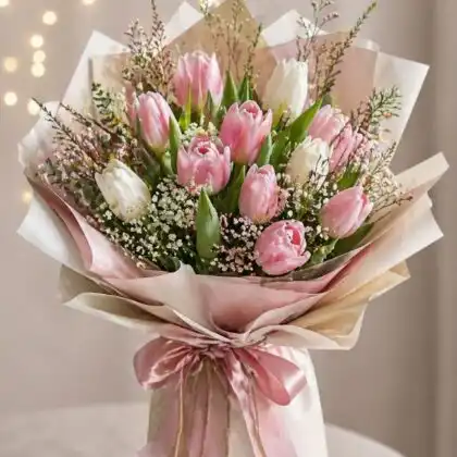 12 Tulips Flower Bouquet