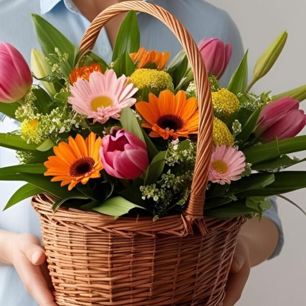 Fresh Spring Flowers Basket for Mother's Day – Delivered Fresh & Vibrant Seasonal Blooms