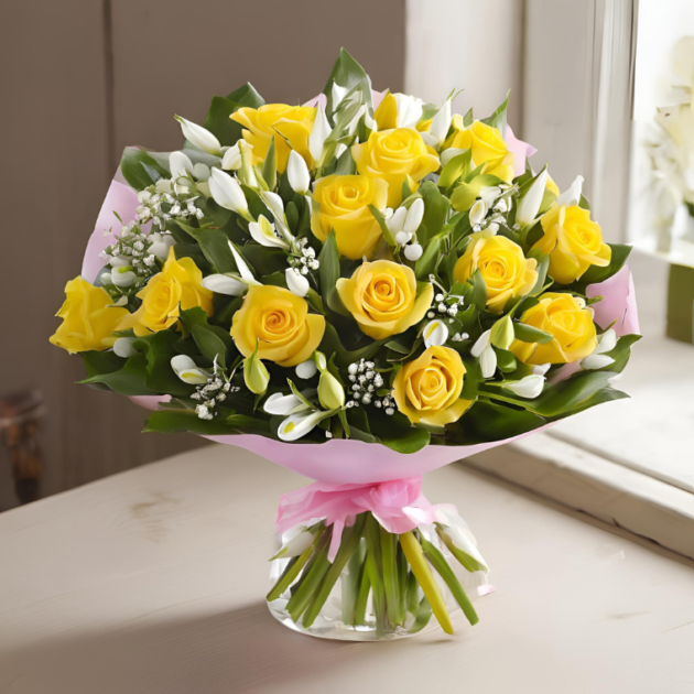 Hand tied flowers for Mother’s Day delivery, fresh floral arrangements, premium blooms for mom.