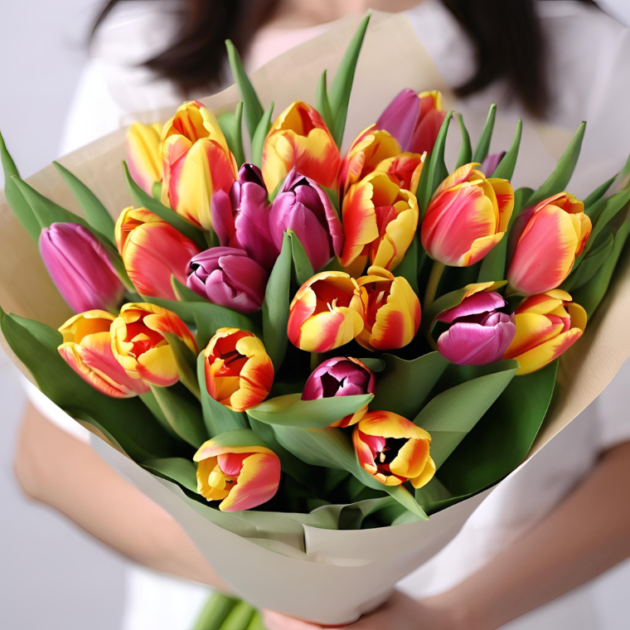 Order Tulips flowers Bouquet for mothers Day - Image 2