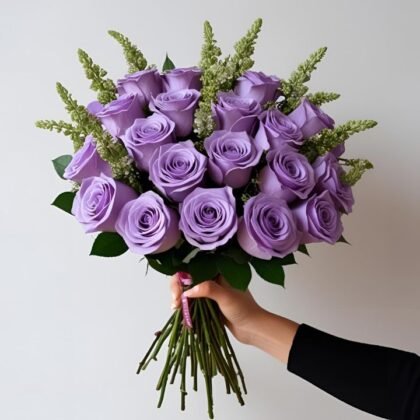 Lilac Rose Flower Bouquet Delivery for Mother's Day UK - Fresh and Elegant Bouquet