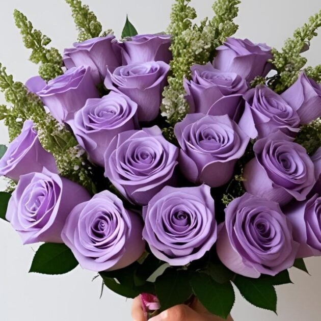 Lilac Rose Flower Bouquet for Mother's Day UK - Elegant and Fresh Roses, Delivered Next Day