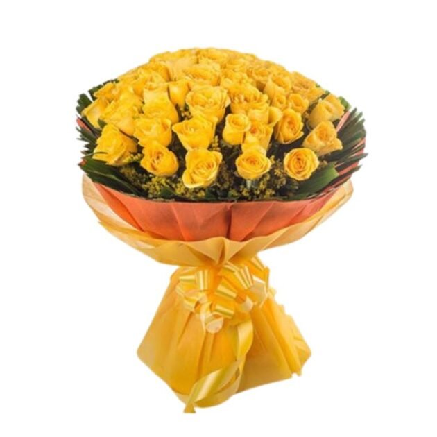 50 yellow roses bouquet
