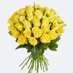 Radiant Sunshine: 50 Premium Hand-Tied Yellow Roses