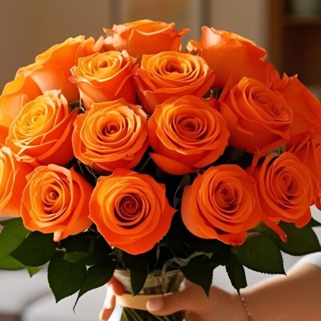 Orange Rose Flower Bouquet Delivery for Mother’s Day UK - Fresh & Vibrant Roses for Your Special Day