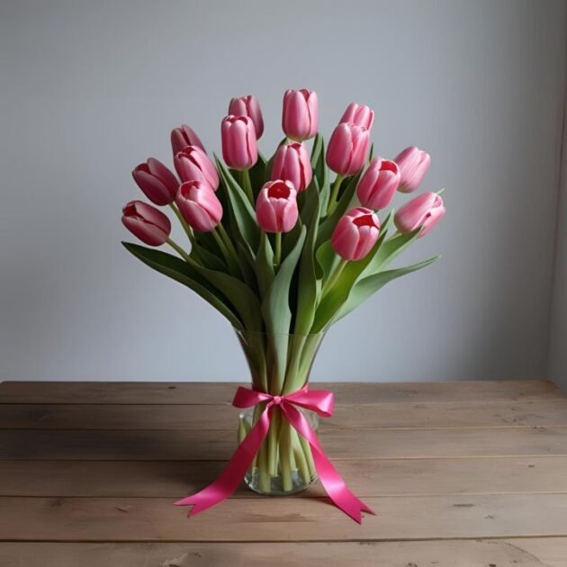 Hand Tied Pink Tulips for Mother’s Day - Fresh, Vibrant Tulips Delivered Across the UK