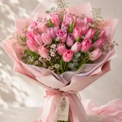 Bouquet of Pink Tulips