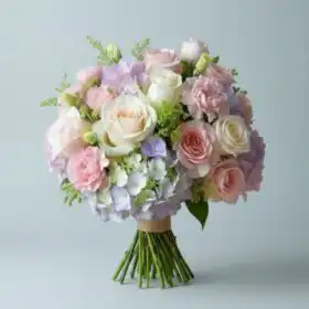The Serenity Bouquet: Lilac, White Roses & Hydrangeas