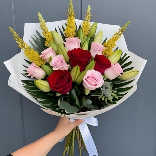 Premium Mother's Day Flower Delivery UK - Hand Tied Bouquet in Women's Hand