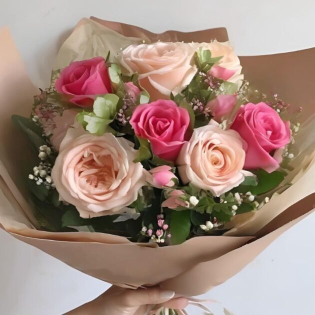 Mothers Day Flowers Premium Basket – A vibrant mix of roses, lilies, and tulips arranged in a premium basket for Mother’s Day