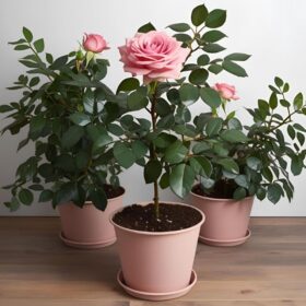Potted pink rose plant delivery UK